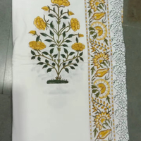 Nappe rectangulaire lavable pour événements, repas de Thanksgiving, en coton imprimé à la main, multicolore, de qualité supérieure, neuve
