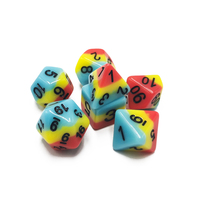 Ensemble de dés polyédriques D6 RPG DND en résine écologique, 7 pièces, couleur et logo personnalisés, pour jeux de D&D