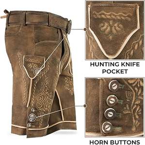 Pantalones cortos Lederhosen Trachten personalizados | Estilo bávaro vintage | Cuero de cabra sostenible | Herbst Oktoberfest Ready | Envío rápido OEM - Product Image 4
