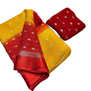 Cho phép mua haldi & sangeet đặc biệt công việc thêu nặng thiết kế đầy màu sắc một phút draped truyền thống nhìn <span class=keywords><strong>Saree</strong></span> Áo - Product Image 1