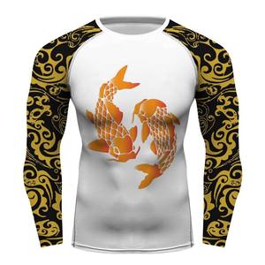 Protector de erupción personalizado MMA de alta calidad para entrenamiento de manga larga de compresión Spandex poliéster BJJ Fighting Rash Guards - Product Image 5