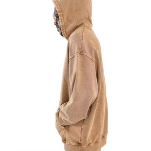 Sweat à capuche décontracté Hip Hop en molleton français lourd 450 Gsm, à épaules tombantes, lavage vintage - Product Image 4