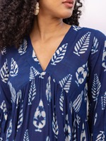 Vêtements de plage pour femmes Robe tissée écologique 100% coton avec imprimé floral Handblock Taille naturelle Toutes saisons Légère
