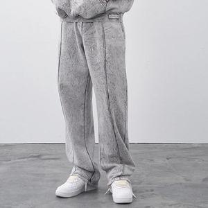 Chándal de invierno para hombre 2026, con capucha, estampado, de forro polar, estilo vintage, lavado ácido, tallas grandes, servicio OEM, mangas largas - Product Image 4