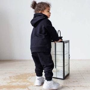 Conjunto Deportivo Ligero de Forro Polar Transpirable con Patrón Sólido para Niños, Sudadera con Capucha Deportiva, Conjunto de Ropa para Bebé Niño - Product Image 5