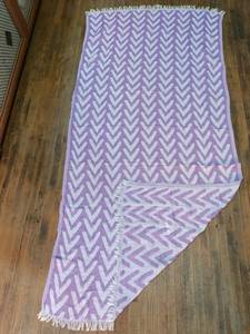 DAFNI BIG PAZAR <b>Purple</b> Printed Starfish Pattern Cotton Terry Fabric Beach <b>Towel</b> White Tassels Medium Weight HDPE Laminated - Product Image 4