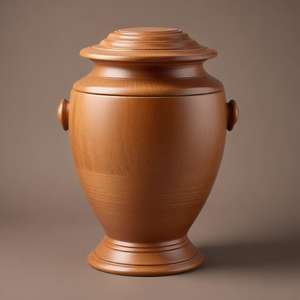 Urnes funéraires en bois massif de forme ronde de haute qualité dernière conception fournitures funéraires à vendre - Product Image 5