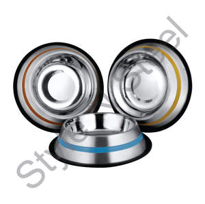 Wholesale Anti-Skid Small Pet <b>Bowl</b> Eco-Friendly Colored Ribbed <b>Stainless</b> <b>Steel</b> <b>Dog</b> <b>Bowl</b> Non-Slip Metal Stand Competitive Price - Product Image 1