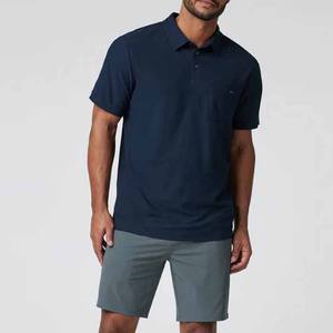 Piqué reciclado de rendimiento para hombre de marca personalizada para camiseta de polo 100% tejido de punto de patrón sólido de poliéster para golf - Product Image 5