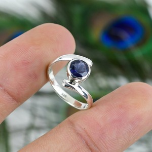 Cabujón de Lolita de piedras preciosas naturales hecho a mano, anillo de Plata de Ley 925, joyería estampada sólida para ocasiones de fiesta - Product Image 2