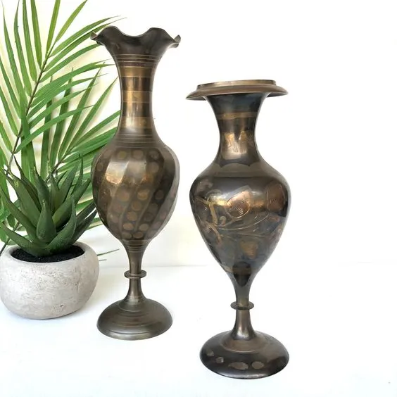 Vase en laiton classique de Style italien pour la décoration de mariage à la maison Jardinière de fleurs de Bohème de luxe moderne en métal écologique