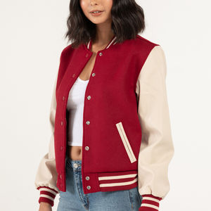 Chaquetas universitarias de moda para mujer con parches personalizados y logotipo Abrigos Letterman cómodos y de moda para estilos de otoño e invierno - Product Image 2