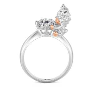 Anillo Vintage Jeulia Hug Me con Diseño de Vaca Highland en Dos Tonos, Oro Rosa y Plata de Ley Chapada en Oro - Product Image 2