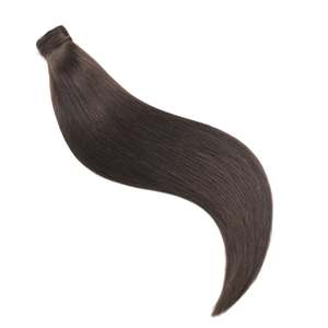 Chocolate Brown Clip-In Ponytail <b>Hair</b> Extensions for Women Straight Body <b>Wave</b> French Curl Kinky Straight Styles - Product Image 1