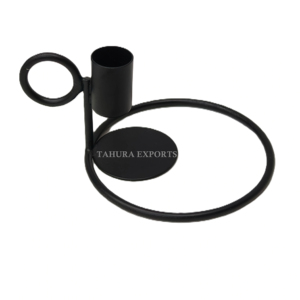 Single <b>Candlestick</b> <b>Holder</b> For Christmas Metal Candle Stand Home Decoration Premium Quality Luxury Metal Candle Stand Black - Product Image 1