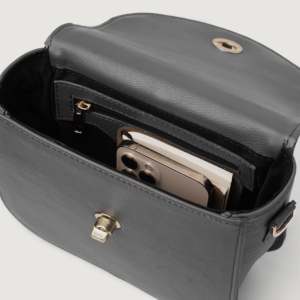 Sleek Summer Fashion Lady's Sandra Grey Leather Saddle <b>Bag</b> - Product Image 6