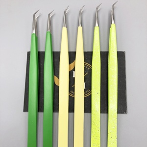 Pince à épiler d'extension de cils antistatique en acier inoxydable écologique de marque privée isolation à pointe pointue Logo personnalisé classique - Product Image 2