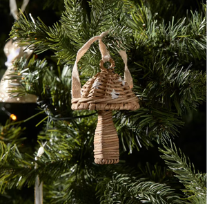 Ornements de Noël en rotin tissés à la main-Décorations de vacances suspendues rustiques naturelles et écologiques pour arbre de Noël et décoration intérieure - Product Image 2
