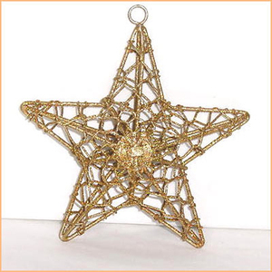Adorno de estrella colgante de Navidad de Metal de diseñador, decoración en forma de yute con polvo de brillo a granel para uso doméstico - Product Image 4