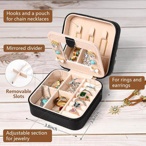 เคสเครื่องประดับหนังวัวสำหรับผู้หญิงดีไซน์ตามสั่งพร้อมซิปที่ทันสมัย - Product Image 4