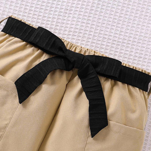 เสื้อเชิ้ตเปิดไหล่สำหรับเด็กวัยหัดเดินกางเกงขาสั้นลายทำด้วยมือชุดฤดูร้อนสำหรับเด็ก - Product Image 3