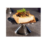 Support à gâteau en acier inoxydable de couleur argent, design fantastique, écologique, avec forme, taille et logo personnalisés, haute qualité