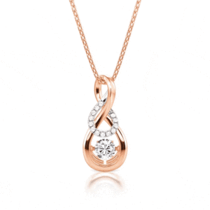 สร้อยคอ Jeulia Custom Infinity Dance Birthstone ประดับโมอิสซาไนต์แบบฝังกรงเล็บชุบโรเดียม - Product Image 1