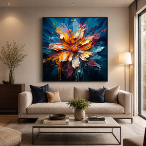 Blooming Energy Textured Oil Painting Wall Art 3D Handmade <b>Canvas</b> Hanging Decor House <b>for</b> Apartment Project Decor - Product Image 2