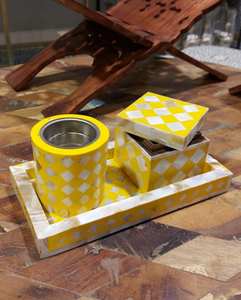 Petit cadeau Nouveau design Plateau de service rond en nacre Plateau en bois avec mubkhar et mop Coffret pour mariages et ramadan - Product Image 3