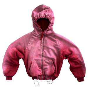 Sweat-shirt uni lourd personnalisé 500 Gsm, sweat-shirt épais résistant au soleil pour femmes, sweat-shirt à fermeture éclair délavé au soleil - Product Image 5