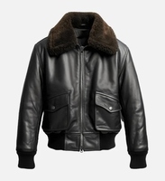 Veste en cuir noire élégante pour hommes Logo personnalisé et fermeture éclair disponible dans toutes les tailles avec marque privée pour l'hiver