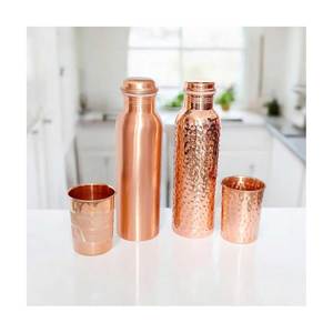 Custom Design Handicrafts 100 % Copper <b>Water</b> <b>Bottle</b> School <b>Water</b> <b>Bottle</b> Manufacturer & Exporter From India With Export Quality - Product Image 2