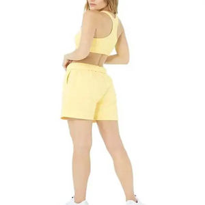 Ensemble de sport deux pièces uni pour femme, style urbain, neuf, prix de gros par HI - Product Image 3