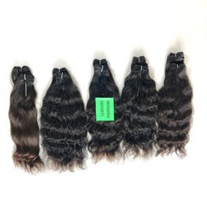 100% Extensions de cheveux humains de Temple indien vierge non transformés pas cher ondulé noir cuticule alignée faisceaux lâche vague profonde naturel - Product Image 3