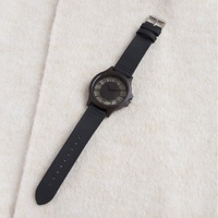 Reloj de Madera con Diseño Hueco en Cuero para Hombre y Mujer, Reloj de Pulsera de Cuarzo Transparente para Hombre