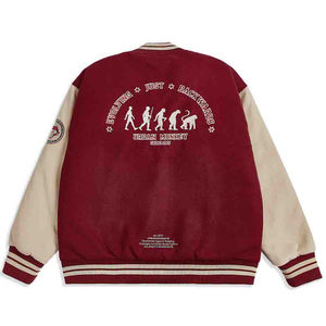 แจ็กเก็ตเบสบอลเลตเทอร์แมนสำหรับผู้ชายเสื้อหนังสีครีมแขนเสื้อบอมเบอร์สไตล์วิทยาลัยขายส่ง - Product Image 6
