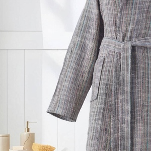 Albornoz Turco Crinkle Gris, con Capucha, 100% Algodón - Product Image 4