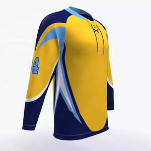 Jersey de hockey sobre hielo para exteriores con logotipo personalizado ligero hecho en fábrica con el último diseño para hombres y mujeres - Product Image 4