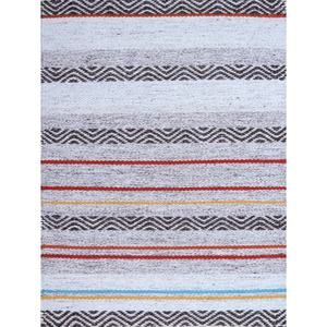 Tapis polyvalent en polyester rayé fait main pour l'intérieur et l'extérieur, lavable et adapté aux animaux domestiques, pour le jardin et le camping. - Product Image 1