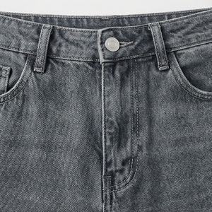 Pantalones Vaqueros Casuales de Invierno para Mujer, Transpirables, de Algodón, Cintura Media, Frente Plano, Logotipo Personalizado, Color Personalizado de Alta Calidad, Ropa Urbana - Product Image 3