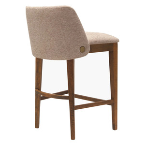 Silla de Bar Moderna Tapizada con Patas de Madera, Taburete para Salón, Comedor, Hotel, Villa - Product Image 2