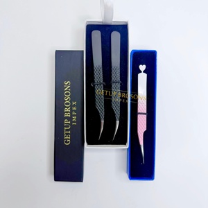 Pince à épiler pour cils GETUP BROSONS IMPEX 90 de haute qualité, en acier inoxydable, plusieurs couleurs, pointe lisse, poignée diamantée - Product Image 5