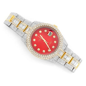 Reloj de Pulsera Premium para Hombre, con Logotipo Personalizado, de Acero Inoxidable, con Moissanita y Cuarzo, Estilo Moderno - Product Image 3