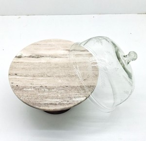 2024 Meilleure vente au Qatar Artisanat de luxe-Présentoir à gâteaux rond en bois d'acacia pour la maison et le restaurant Artisanat élégant en verre - Product Image 5