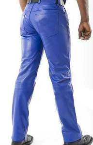 กางเกงหนังแกะแท้สำหรับผู้ชายกางเกงหนังแท้กางเกงรัดรูป - Product Image 4