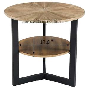 Home Decorative Natural Wooden Top With Black Metal Frame <b>Sofa</b> <b>Side</b> <b>Table</b> Unique Center <b>Table</b> Use for Home Hotels & Restaurants - Product Image 5