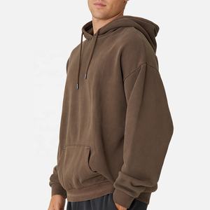 Sweat-shirts à capuche en molleton polyester/coton coupe droite pour hommes, poids lourd 400G, avec fermetures éclair, couleur unie, style streetwear décontracté, Hiver 2026 - Product Image 5