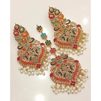 Vente flash Ensemble de bijoux pour femmes tendance Boucles d'oreilles plaquées or 18 carats Boucles d'oreilles multicolores anciennes Ensemble de boucles d'oreilles pour femmes pour mariage et fête