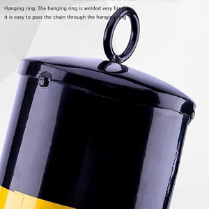 取り外し可能なスチール製安全ボラードポスト |   黒と黄色の交通保護バリケード - Product Image 3