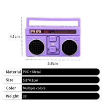 Mini radio rétro en gros avec enregistreur vocal 15s, pendentif pour sac, breloque, cadeau